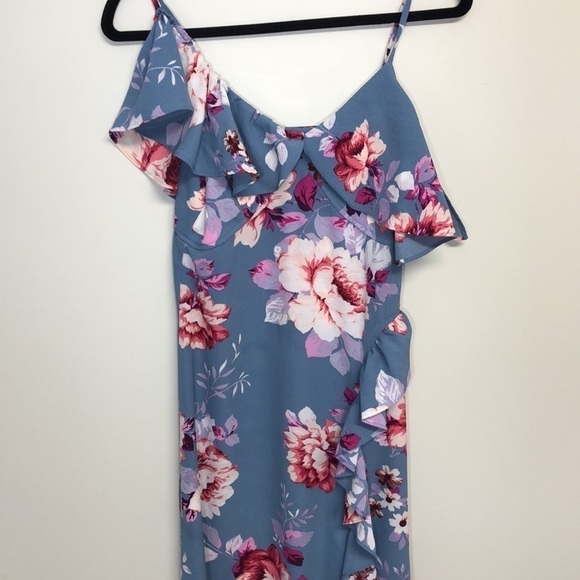 Jill Jill Stuart Asymmetrical Floral Dress Blue Size XS - Picture 4 of 11